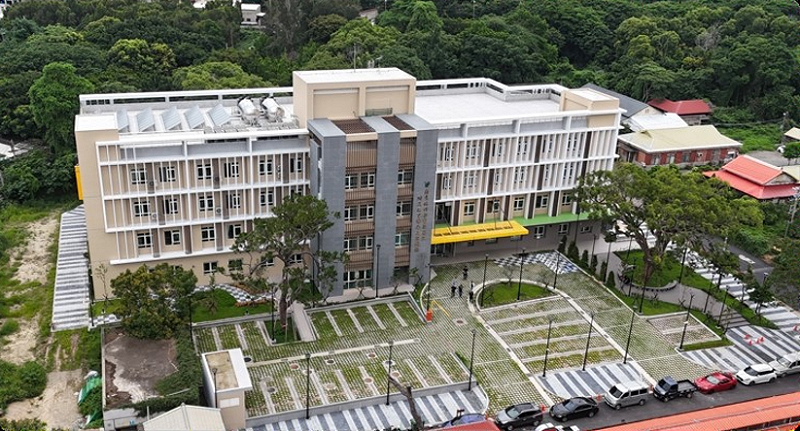 衛生福利部豐原醫院后里長照機構新建工程-建築空拍圖。   圖：內政部提供