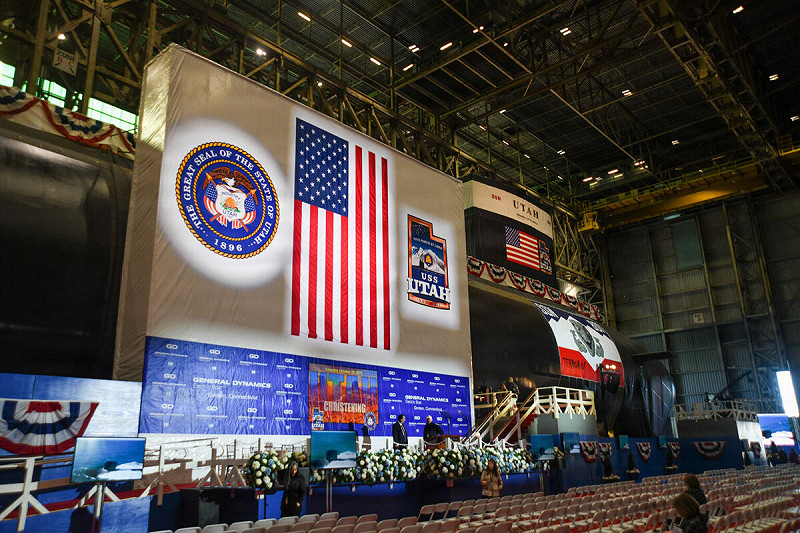  維吉尼亞級核攻擊潛艦「猶他號」（USS Utah，SSN-801）在上（10）月 25 日於格羅頓舉行命名典禮。 圖：翻攝HII紐波特紐斯造船公司官網 