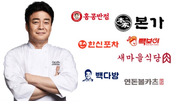 白種元的 The Born Korea 集團旗下有多個餐飲企業，本人也因主持多個知名影集，在南韓有「國民廚神」之稱。   圖：翻攝自 X 《돌직구 주식》