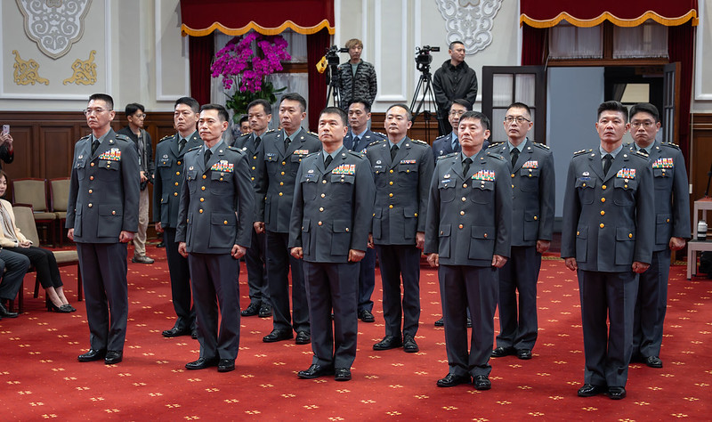  賴清德主持「中華民國114年12月份將官晉任授階典禮」。 圖：總統府提供 