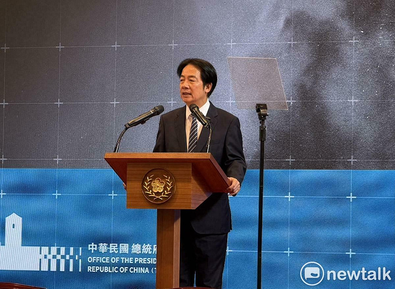 賴清德召開「守護民主台灣國安行動方案」國安高層會議，並接續在總統府大禮堂舉行記者會。   圖：高逸帆／攝