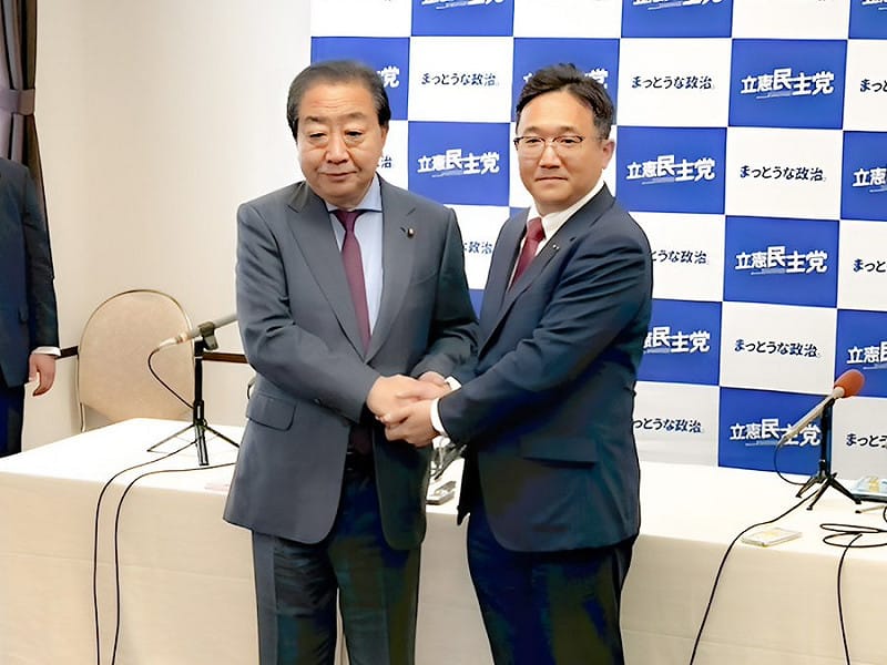 立憲民主黨黨魁野田佳彥（左）   圖：翻攝自野田佳彥的Ｘ