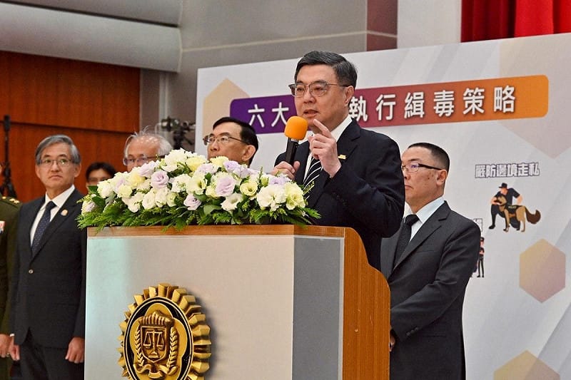 行政院長卓榮泰今（2）日出席114年「第13波安居緝毒暨重大毒品案件」成果記者會致詞。   圖：行政院提供