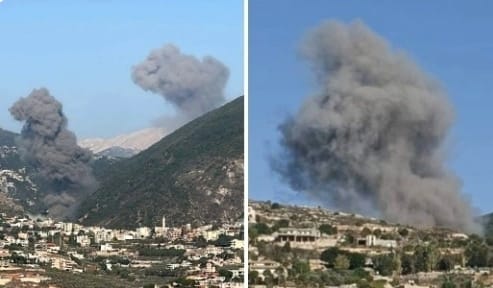  以軍用美製炸彈轟炸黎巴嫩真主黨。 圖 : 翻攝自空之王座 