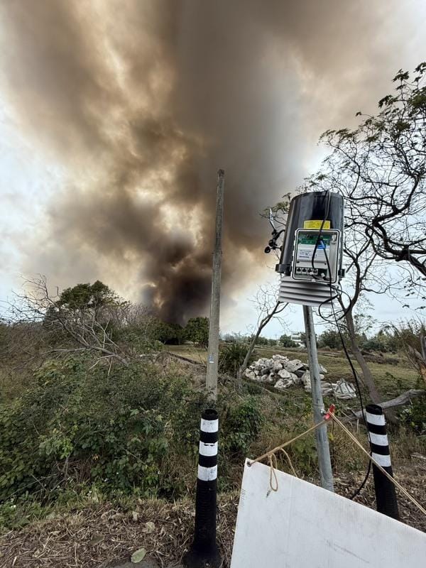 發生火災時應變人員可以即時至下風處及醫院、學校等敏感場所進行監測與通報作業。   圖：新竹市環保局/提供