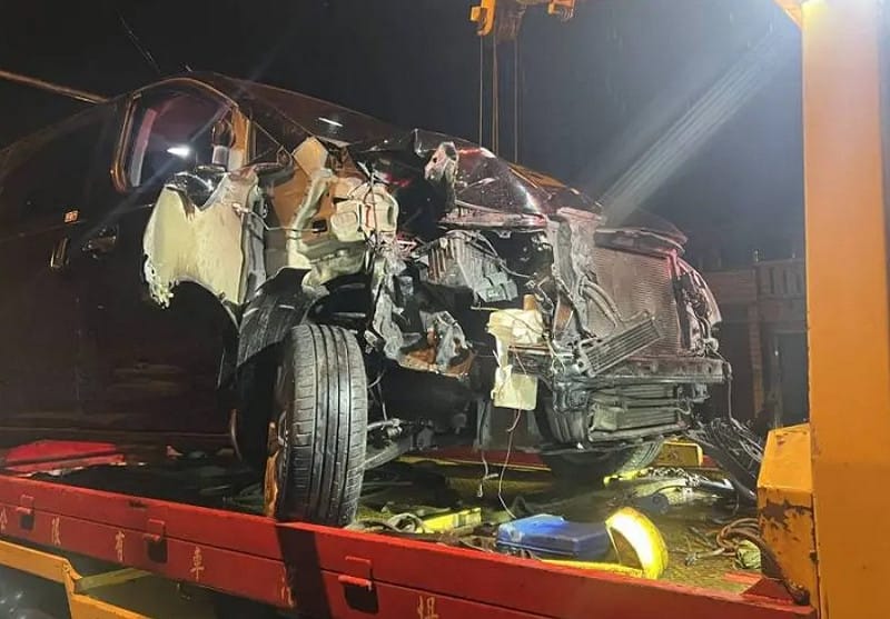 宜蘭礁溪警分局林姓員警執行副總統蕭美琴交管勤務時遭廂型車撞成重傷。   圖：警方提供