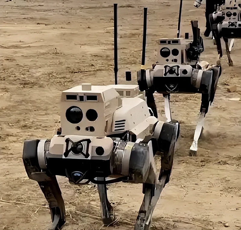 中印高原邊境引入形似「機械狗」的小型無人巡邏車，搭載紅外熱像儀與高清攝影機，持續回傳實時數據，提升邊境可視化與反應能力。   圖：翻攝自 環球譯視