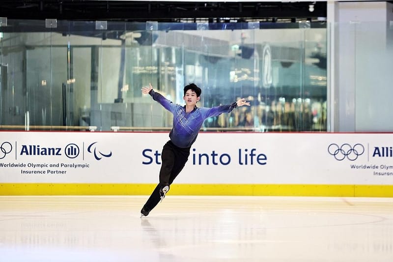 年僅18歲的台灣小將李宇翔（圖），成為近30年台灣首名前進冬季奧運男子花式滑冰項目的選手，他希望能把自己最好的一面表現出來。（安聯人壽提供）中央社記者黎建忠傳真　114年12月8日   