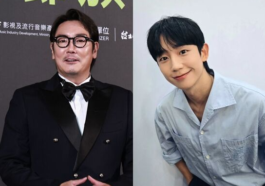 趙震雄(左)被爆出過去多次以暴力對待後輩，包括掌摑與踢踹等，而當紅男星丁海寅也被認為是受害者之一。   圖：翻攝自趙震雄、丁海寅IG