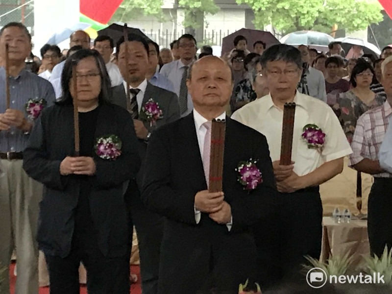 台北市長柯文哲出席延壽國宅開工典禮。   圖：周煊惠 / 攝
