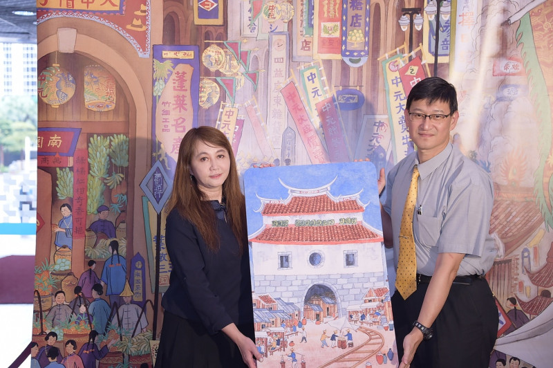 台北市觀光傳播局與悠遊卡公司合作，預計於10月下旬推出以郭雪湖畫作「昔日西門情景」設計的悠遊卡。   圖：台北市政府提供
