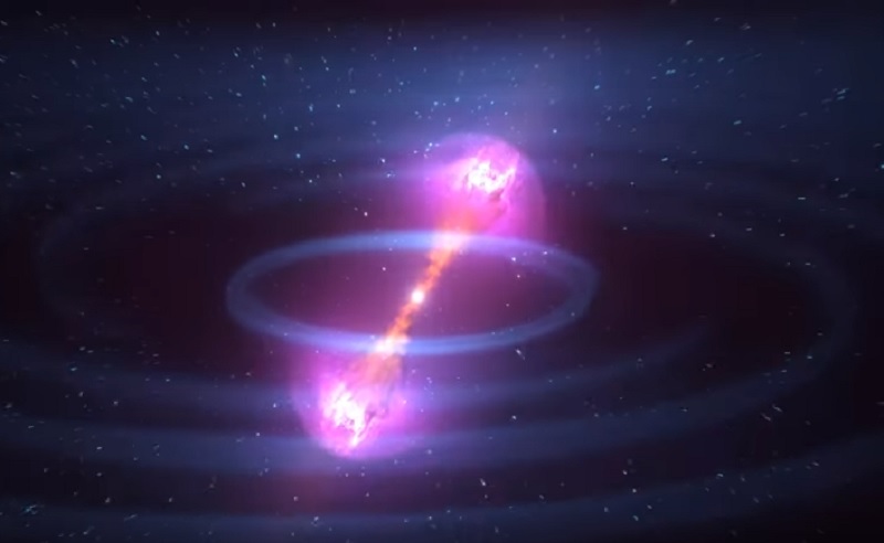 根據一項研究報告，美國與歐洲科學家首度觀測到兩個中子星激烈碰撞產生的重力波和光。   圖：翻攝youtube