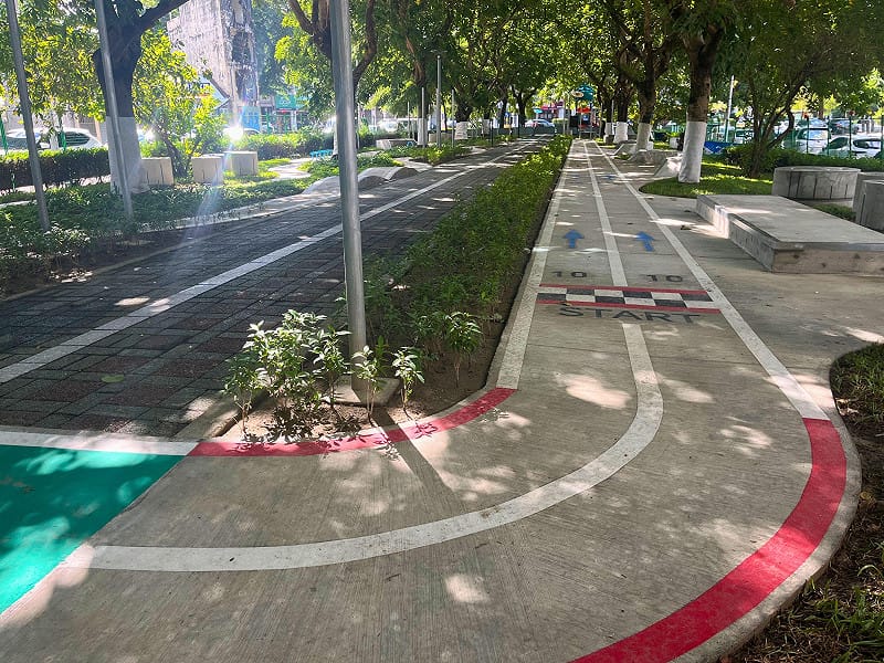 梅川綠園道新增親子活動空間。   圖：台中市政府/提供