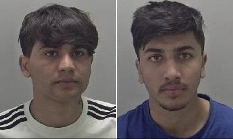 因強姦英國15歲少女被判刑的阿富汗移民賈漢澤布（左）和尼亞札爾（右）。   圖：翻攝自 X《James Goddard》