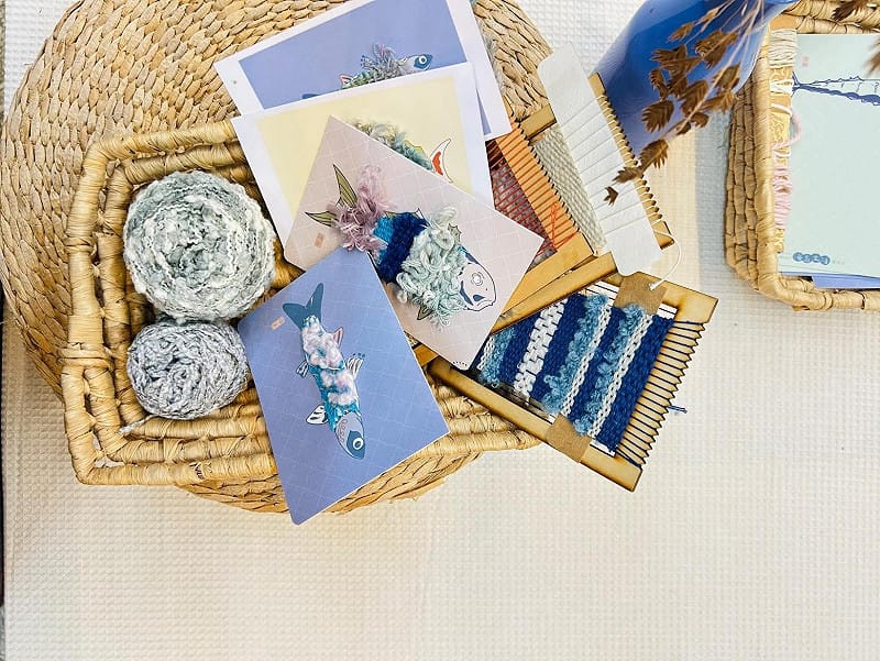 「旗津技工社」進駐職人「織織人工作室」以漁網與海岸文化作為工作坊編織靈感，展現旗津在地工藝特色。   圖：高雄市青年局/提供