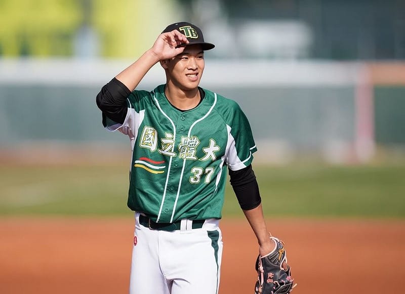 114學年度大專棒球聯賽（公開一級）國立體大12日與嘉義大學交手，國體先發投手吳祉恩（圖）投5.2局被敲9支安打，投出4次三振，失掉2分責失分、無關勝敗。（大專體總提供）中央社記者謝靜雯傳真　114年12月12日   