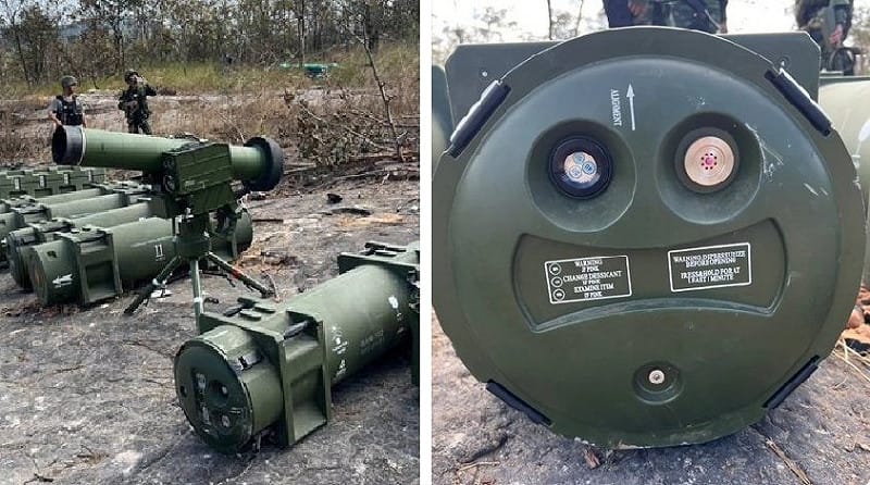 泰國軍隊近日擄獲了一批柬軍遺棄的裝備,其中赫然出現中國製造的 GAM-102LR 反裝甲飛彈。 圖:翻攝自 X 泰國軍隊近日擄獲了一批柬軍遺棄的裝備,其中赫然出現中國製造的 GAM-102LR 反裝甲飛彈。 圖:翻攝自 X