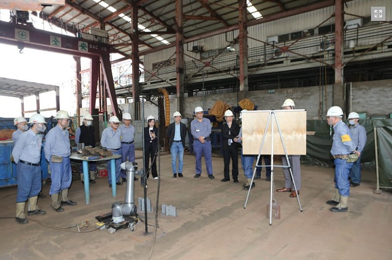 台船與廣達集團旗下達明機器人合作，導入協作手臂應用於船舶銲接構件生產。&nbsp;&nbsp;&nbsp;圖：翻攝台船官網（csbcnet.com.tw）