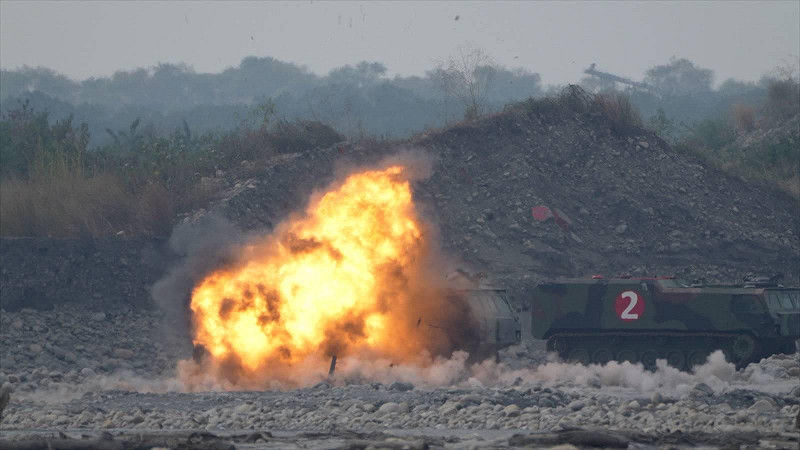 Altius-600M攻擊型無人機命中標靶。&nbsp;&nbsp;&nbsp;圖：國防部提供