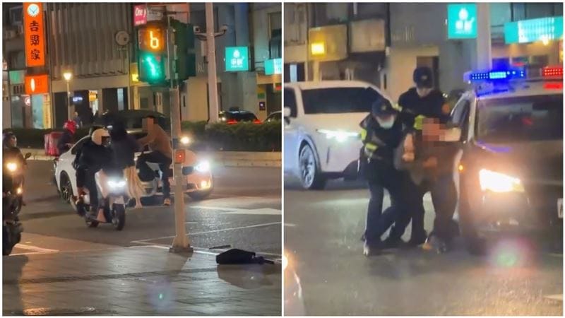 男子遭警方壓制。&nbsp;&nbsp;&nbsp;圖：翻攝Threads ＠mg_ol_2l