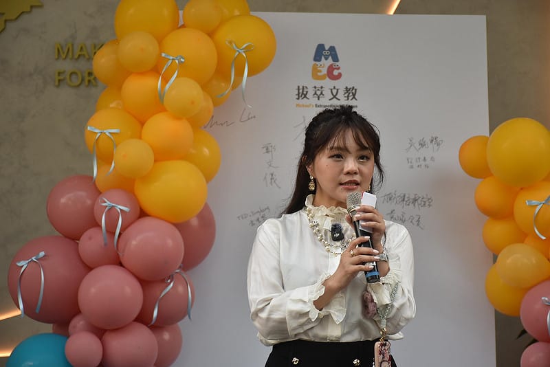 Amber表示，拔萃文教集團品牌的誕生源自對教育的堅定信念與對英文教學的長期熱忱。&nbsp;&nbsp;&nbsp;圖：孫家銘攝