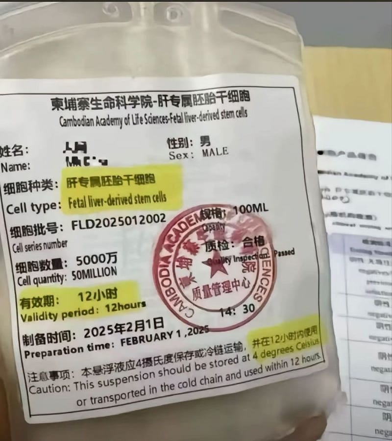  近日國際社群中也流傳柬埔寨生命科學院提取出了「肝專屬胚胎幹細胞」，引起國際撻伐。 圖：翻攝自 X 