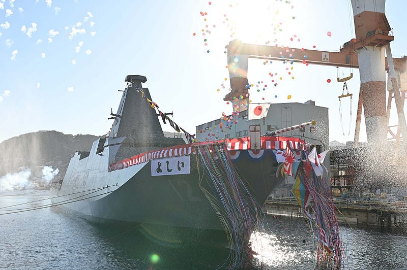 日本計畫中的第12艘最上級護衛艦下水，命名「吉井號」，預計2026財年結束前交付服役。&nbsp;&nbsp;&nbsp;圖：翻攝「X」@JMSDF_PAO