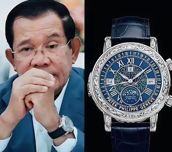 有人指出洪森永有數只百萬名錶，卻對自家士兵如此小氣。&nbsp;&nbsp;&nbsp;圖：翻攝自網易《海绵芝士局》