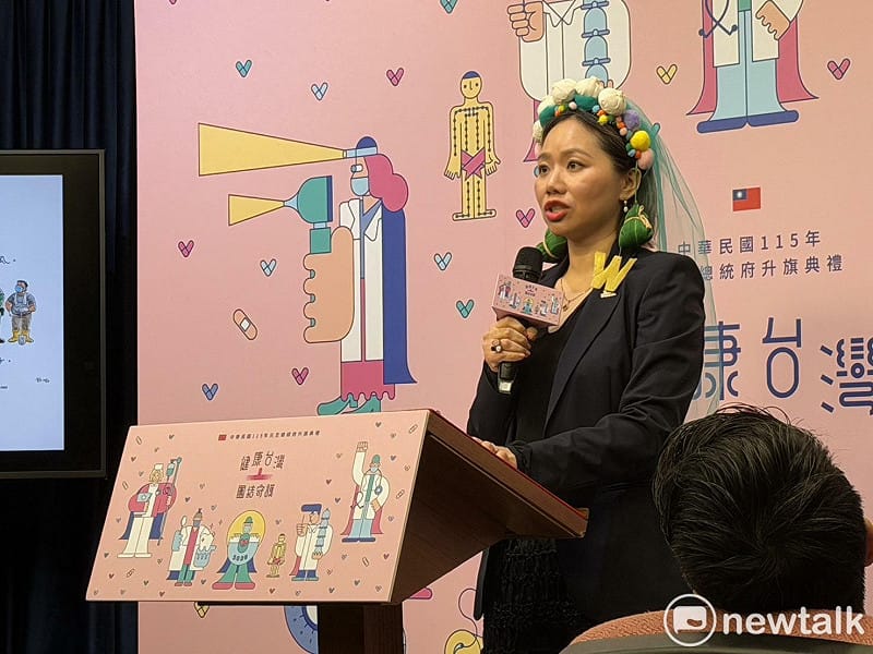  總統府元旦升旗主視覺設計師林琬津。 圖：高逸帆／攝 