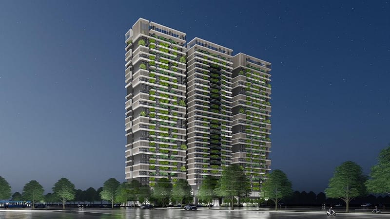 以「藝文、學園、堆疊」為核心，書本堆疊意象與垂直綠化形塑書頁翻展般的立面。&nbsp;&nbsp;&nbsp;圖：高雄市捷運局/提供