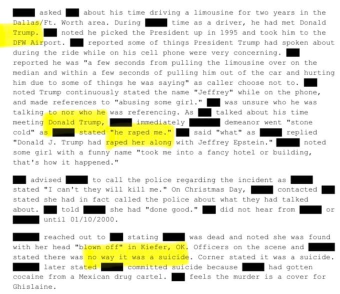 從解封的艾普斯坦檔案中透露，川普甚至可能涉及強暴行為。&nbsp;&nbsp;&nbsp;圖：翻攝自 @DarrigoMelanie X 帳號