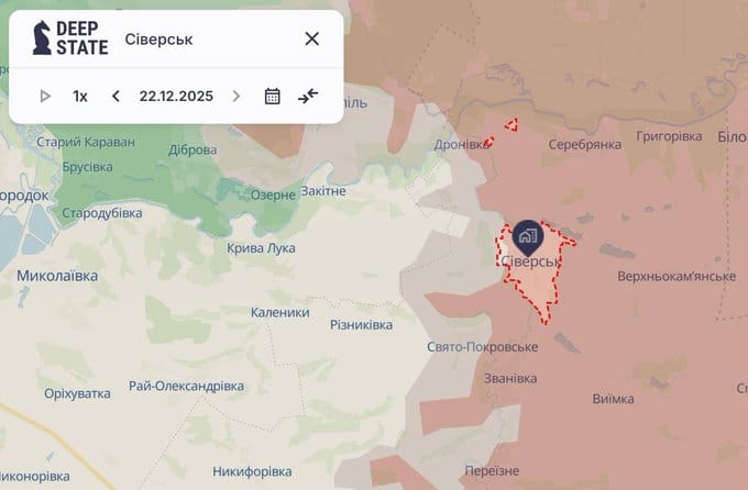  錫維爾斯克遭俄軍占領後，烏克蘭控制的頓涅茨克北部地區城市將面臨更大的壓力。 圖：翻攝自 @front_ukrainian X 帳號 