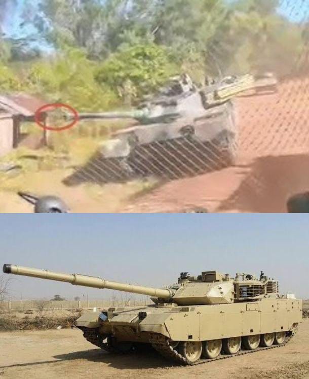 疑似砲管毀損的 VT-4 主戰坦克。&nbsp;&nbsp;&nbsp;圖：翻攝自 X《简中圈外·热点分享》