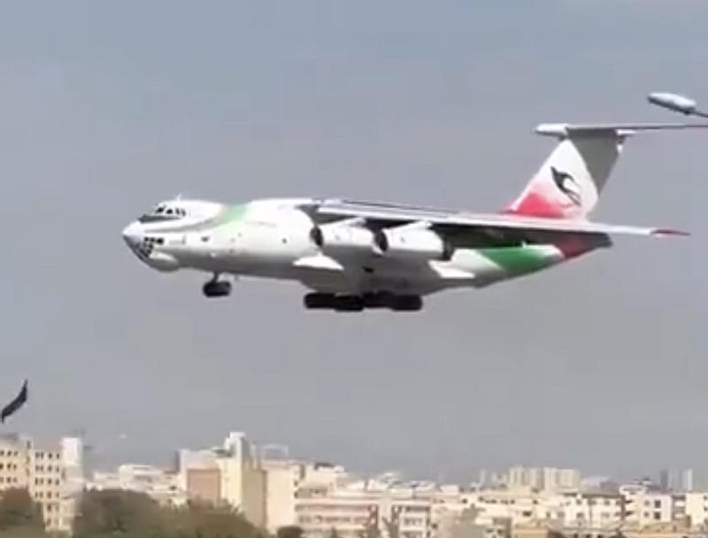 白俄羅斯製的伊留申 Il-76 運輸機。 圖:翻攝自 X 白俄羅斯製的伊留申 Il-76 運輸機。 圖:翻攝自 X