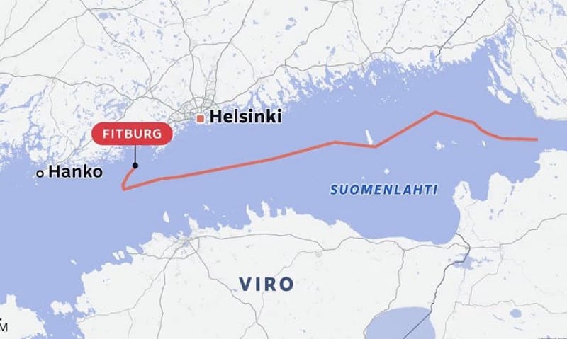  「Fitburg」貨船由俄羅斯聖彼得堡駛往以色列海法。 圖：翻攝自 X 