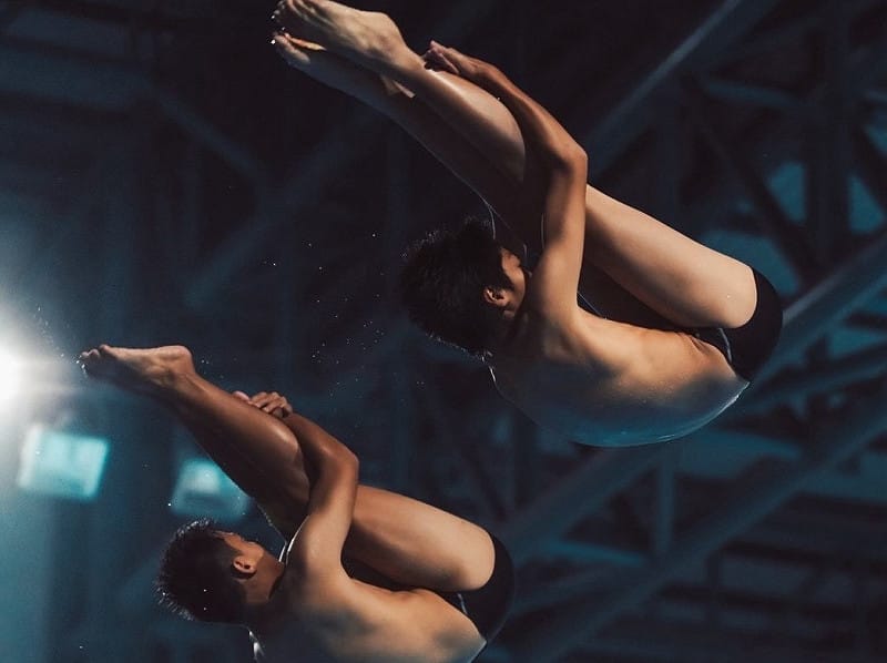 民眾可以免費入場欣賞選手高空翻騰後的精準入水瞬間。&nbsp;&nbsp;&nbsp;圖：KH DivingTeam/提供