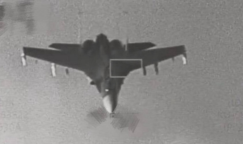 中共去年12月29日宣布對台軍演，國防部披露F-16V戰機透過「狙擊手先進標定莢艙」監控中共殲16戰機畫面。&nbsp;&nbsp;&nbsp;圖：國防部提供