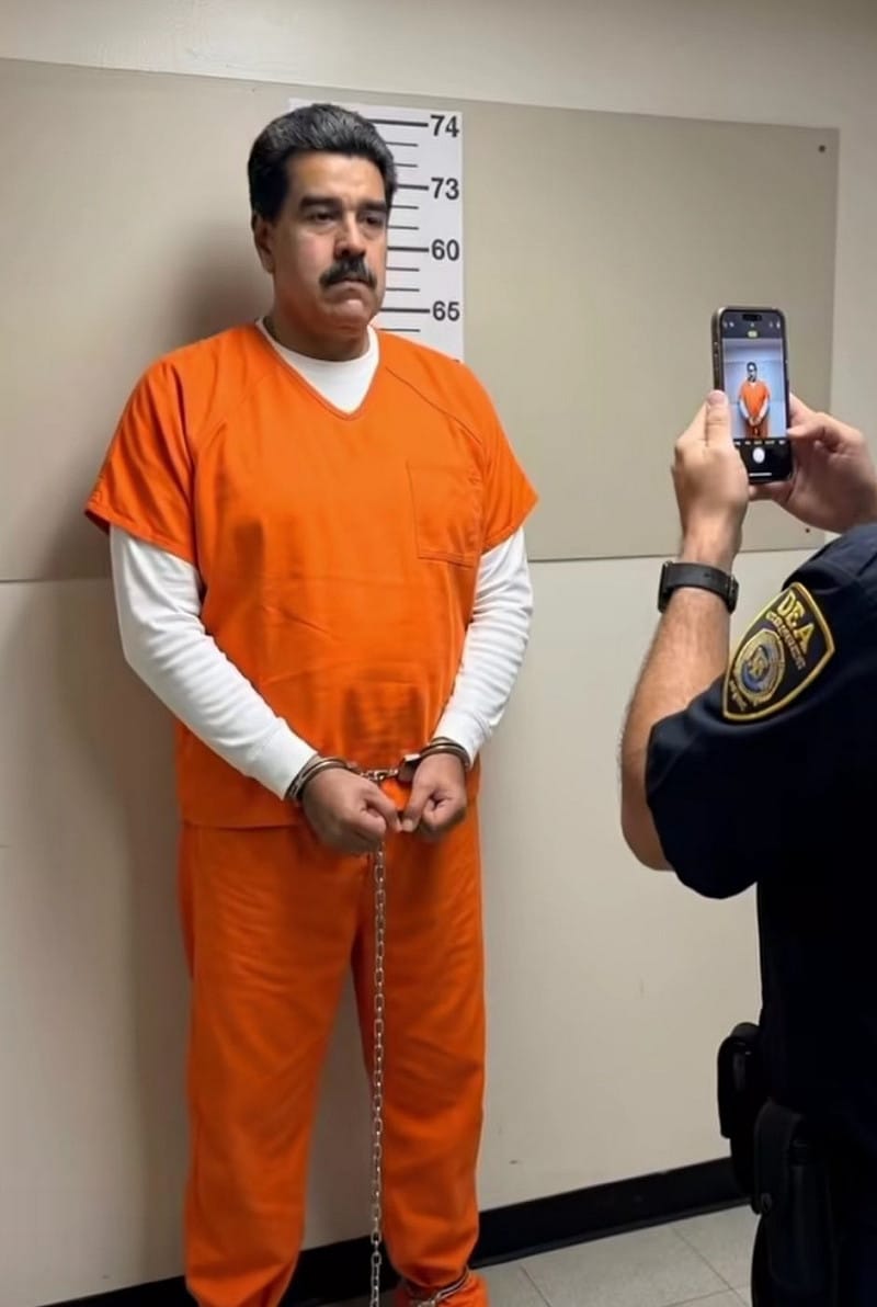 《紐約時報》指出，法官在庭上要求馬杜洛確認身分時，他明確以西班牙語自稱「委內瑞拉玻利瓦共和國總統」，並重申自己遭到非法拘押。 圖:翻攝自X帳號@FactNews890604