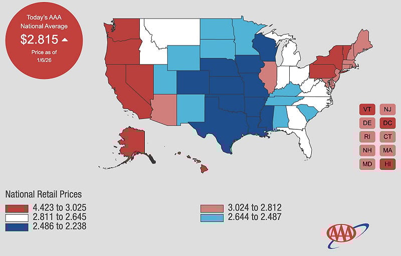 美國國內油價目前為 2021 年來新低。圖:翻攝自 X《The Kobeissi Letter》 美國國內油價目前為 2021 年來新低。圖:翻攝自 X《The Kobeissi Letter》