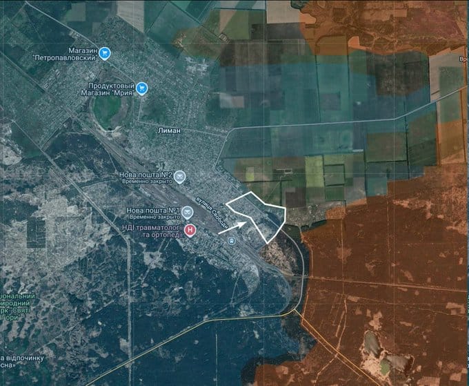  烏軍成功奪回了頓涅茨克州利曼鎮與周邊地區的控制權。 圖：翻攝自 @raging545 X 帳號 