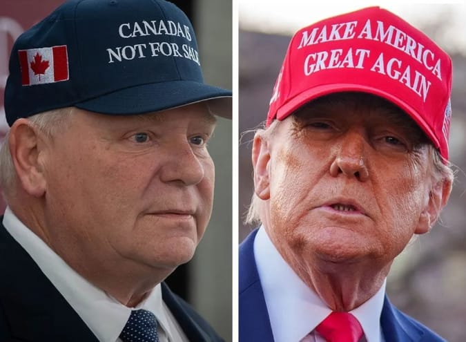 加拿大安大略省省長福特(左)多次槓上美國總統川普。&nbsp;&nbsp;&nbsp;圖 : 資料照片