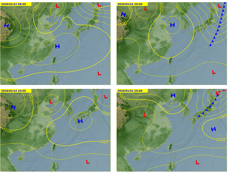 根據今天的地面天氣圖，目前台灣上空有一個順時針旋轉的小高壓，現在小高壓還在陸地上，但今日會逐漸出海。&nbsp;&nbsp;&nbsp;圖：取自鄭明典臉書