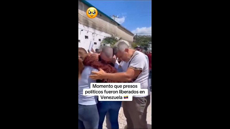 在美國施壓下，委內瑞拉自上週四起釋放部分知名囚犯，其中包括反對派政治人物。 圖:翻攝自影片