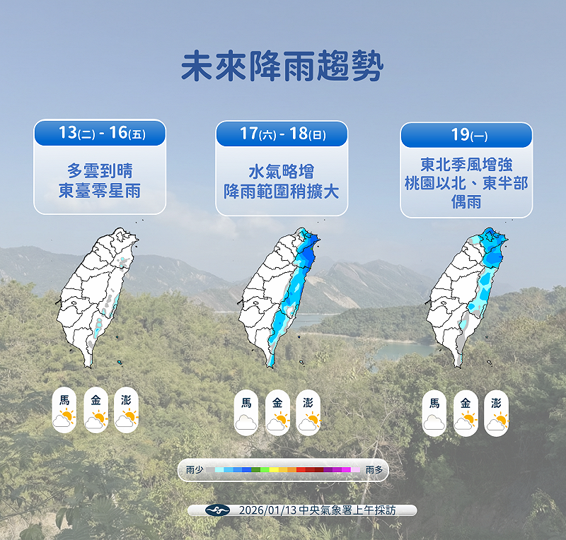 未來降雨趨勢。&nbsp;&nbsp;&nbsp;圖：氣象署／提供