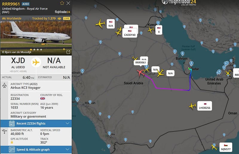 隨著與伊朗爆發戰爭的威脅日益逼近，一些英國軍隊正在撤離位於卡達的烏代德空軍基地。&nbsp;&nbsp;&nbsp;圖：翻攝自 X OSINTtechnical