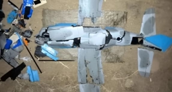 墜毀在北韓的南韓無人機。&nbsp;&nbsp;&nbsp;圖 : 翻攝自朝中社