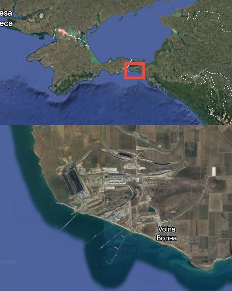 22 日夜間，烏軍攻擊型無人機與飛彈成功擊中位於黑海的俄羅斯塔曼港（Port of Taman），引發當地大型液化石油氣（LPG）與煤炭轉運設施起火。&nbsp;&nbsp;&nbsp;圖：翻攝自 X Special Kherson Cat  