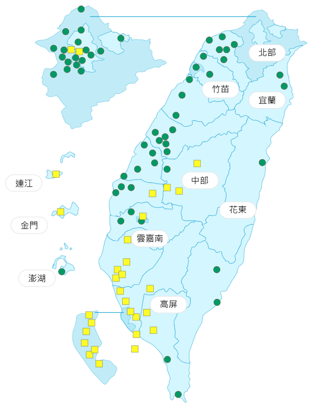 環境部公布各地空氣品質概況。&nbsp;&nbsp;&nbsp;圖：氣象署提供