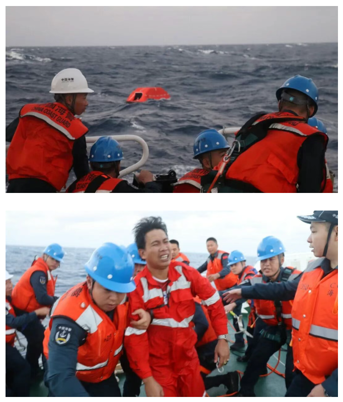 23日凌晨，一艘載有21名菲律賓船員的新加坡籍貨船在南海黃岩島西北方約55海浬處傾覆。中國出動2海警船救援。&nbsp;&nbsp;&nbsp;圖：翻攝陸網/參考消息