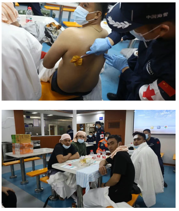 23日凌晨，一艘載有21名菲律賓船員的新加坡籍貨船在南海黃岩島西北方約55海浬處傾覆。中國出動2海警船救援。&nbsp;&nbsp;&nbsp;圖：翻攝陸網/參考消息